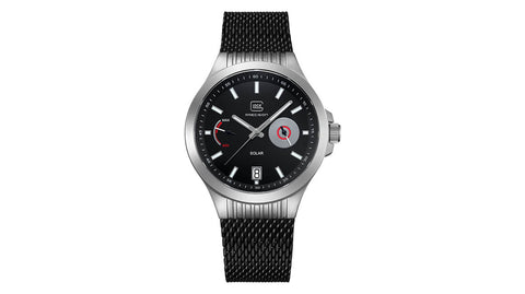 Solar Silver Steel Glock Watch